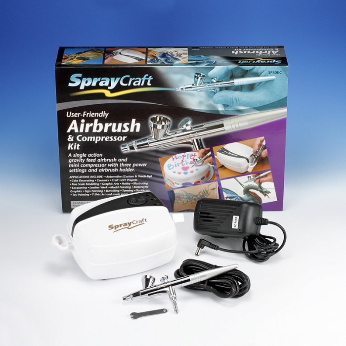 SprayCraft SP30KC - Kit compressore e aerografo